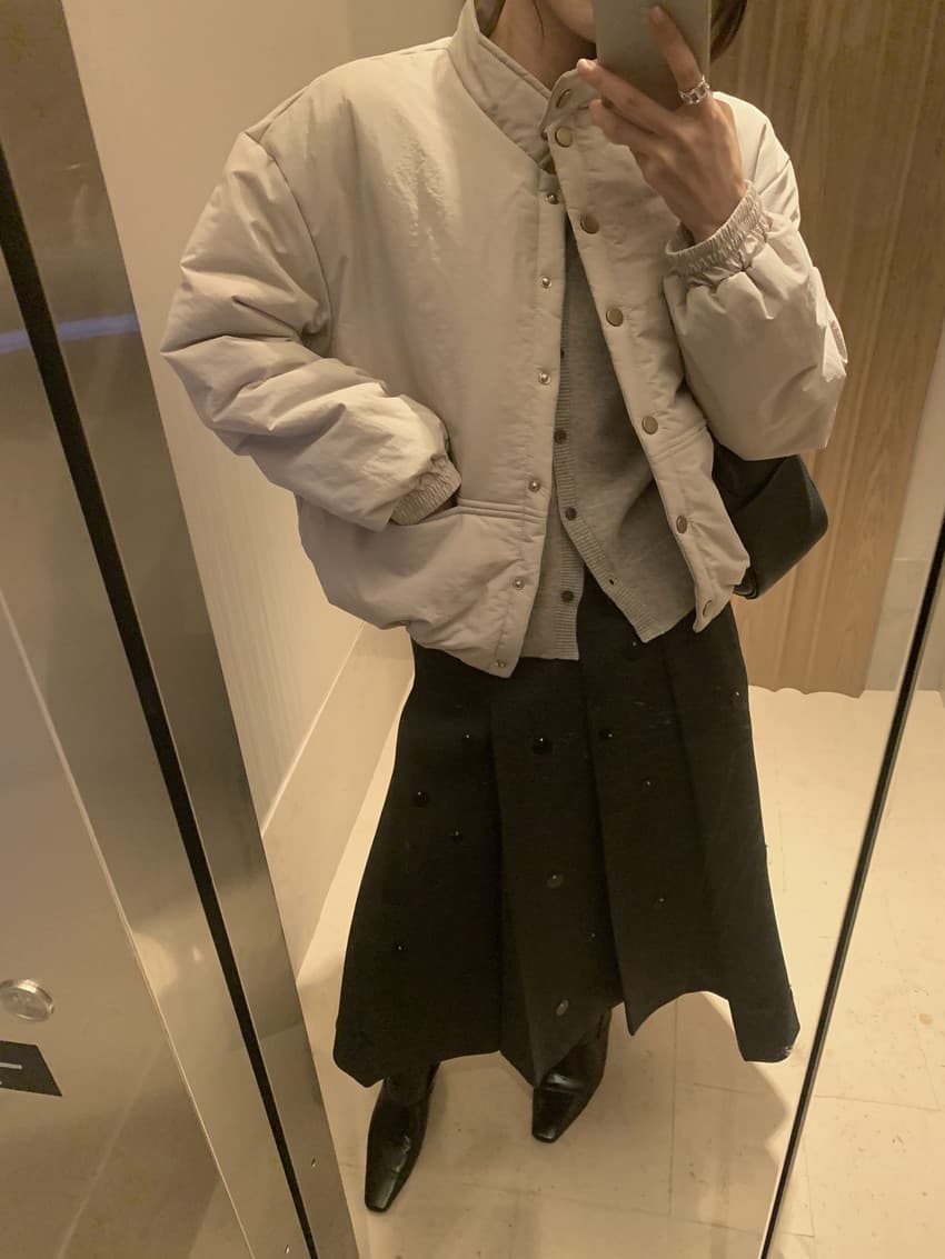 실사 한 부서 다용도 루즈핏 슬림해 보이는 스탠드 칼라 싱글 줄 버튼 보온 면 의류 쇼트 스타일 작은 키 빵 외투 상세 이미지 91