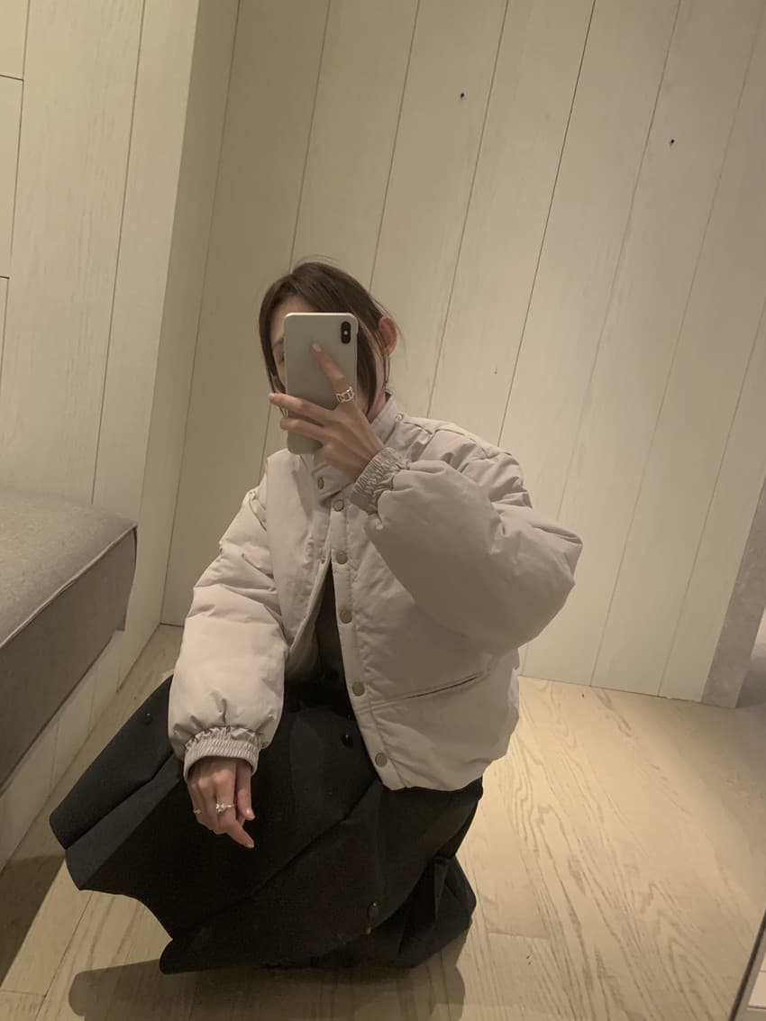 실사 한 부서 다용도 루즈핏 슬림해 보이는 스탠드 칼라 싱글 줄 버튼 보온 면 의류 쇼트 스타일 작은 키 빵 외투 상세 이미지 94