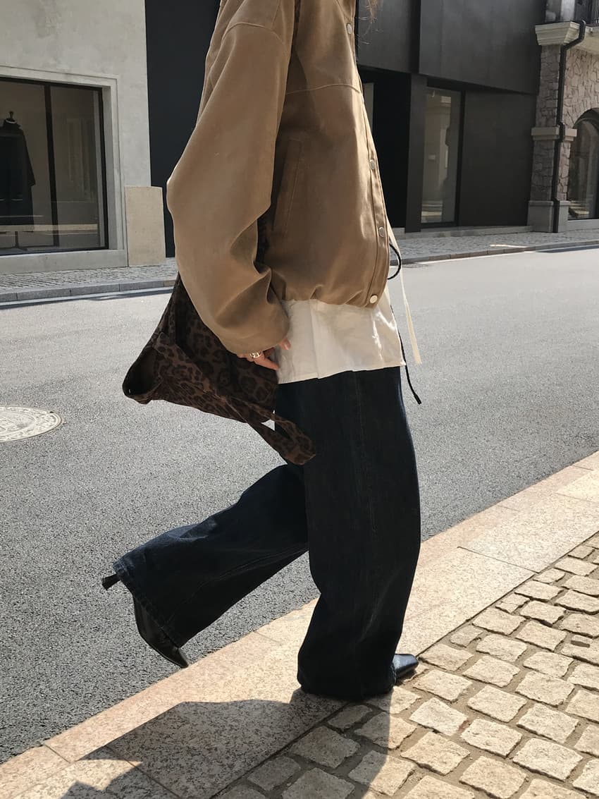 실사 아메리칸 레트로 스탠드 칼라 사슴 캐시미어 싱글 줄 버튼 긴팔 재킷 맨위 루즈핏 쇼트 스타일 재킷 2 색 상세 이미지 41