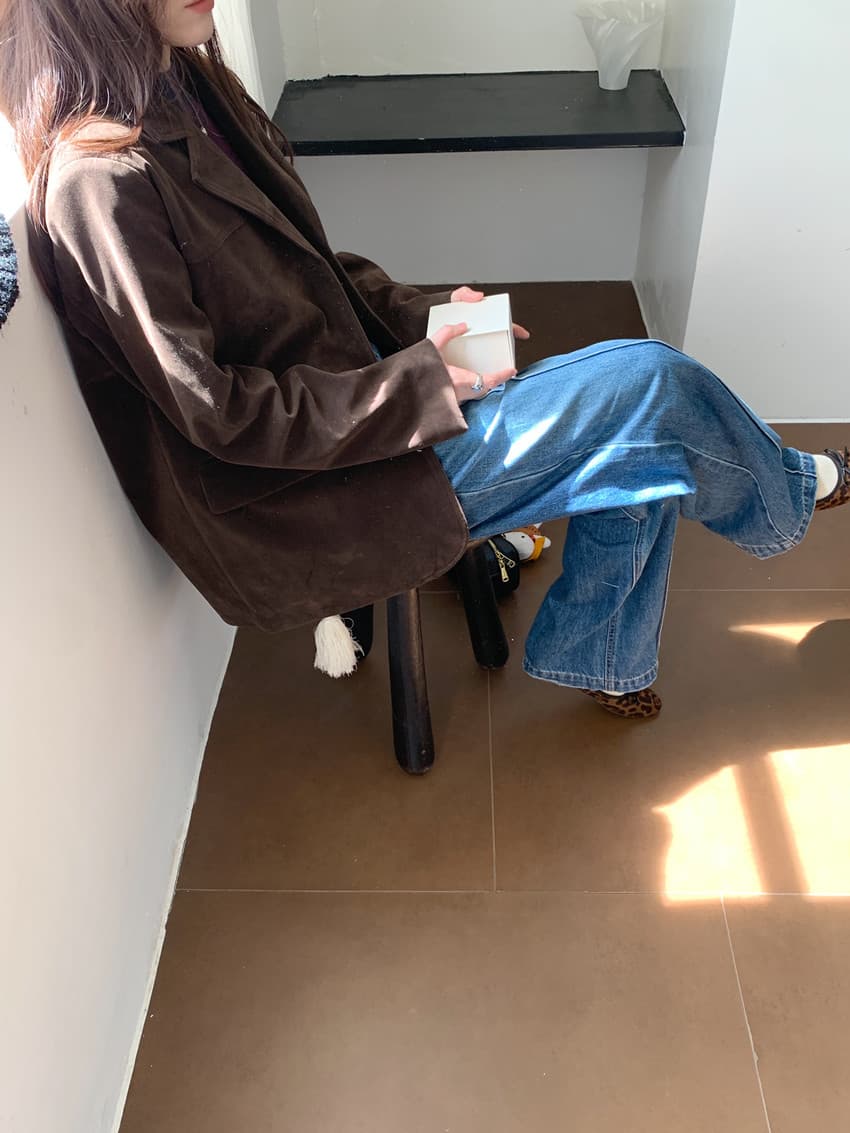 실사 레트로 작은 대중 폴로 칼라 싱글 줄 버튼 긴팔 루즈핏 사슴 캐시미어 정장 캐주얼 재킷 정장 재킷 상세 이미지 43