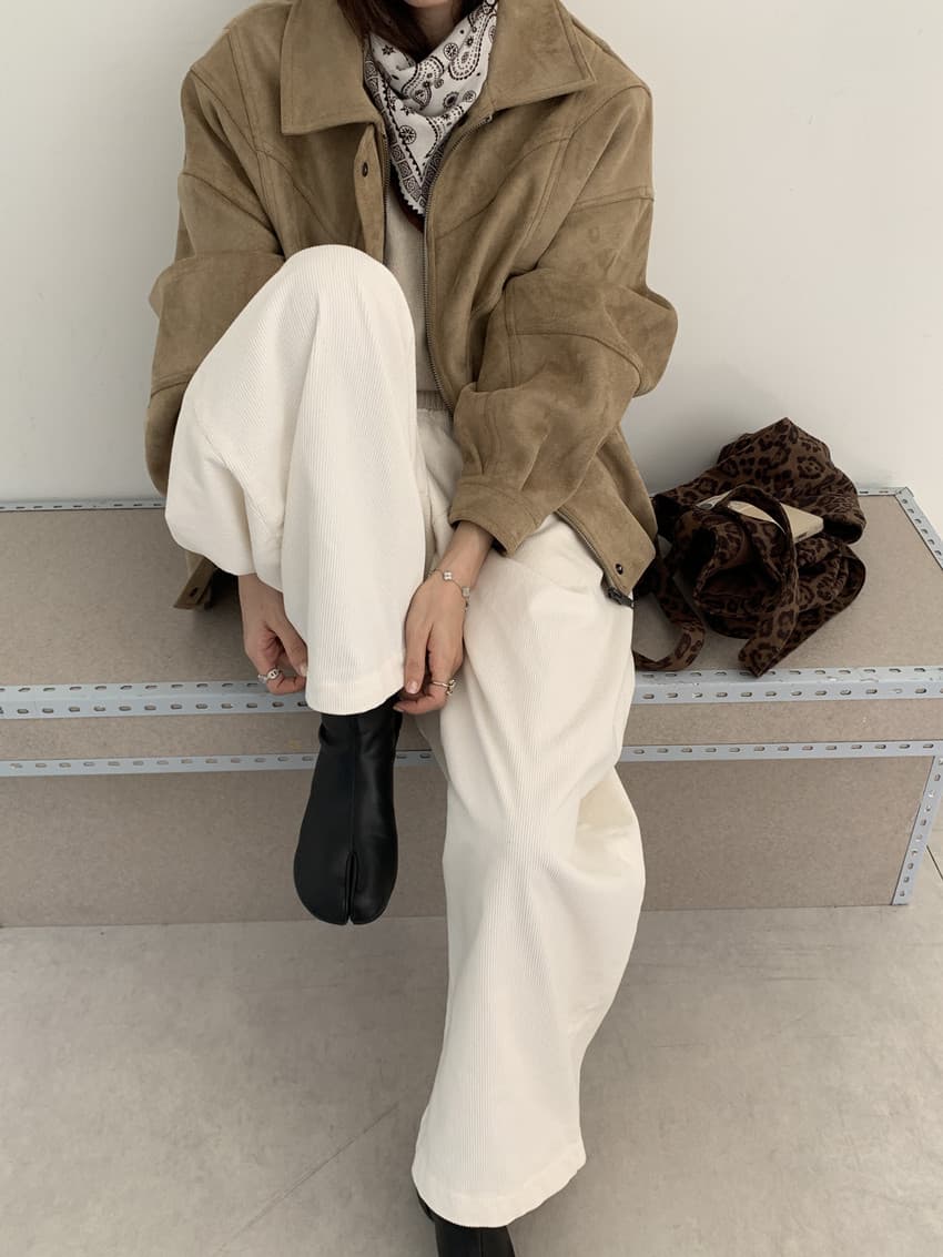실사 아름다움 라드. 색상 시스템 레트로 폴로 칼라 지퍼 사슴 캐시미어 재킷 루즈핏 대 핏 스타일 재킷 맨위 2 색 상세 이미지 18