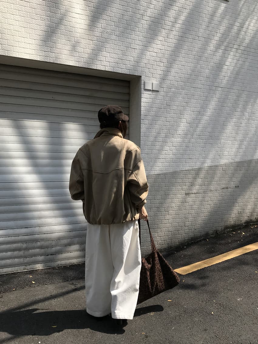 실사 아름다움 라드. 색상 시스템 레트로 폴로 칼라 지퍼 사슴 캐시미어 재킷 루즈핏 대 핏 스타일 재킷 맨위 2 색 상세 이미지 38