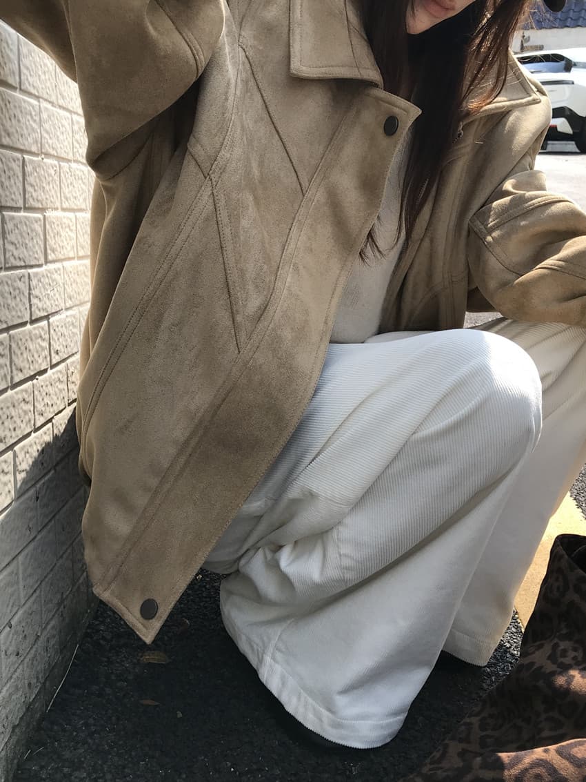 실사 아름다움 라드. 색상 시스템 레트로 폴로 칼라 지퍼 사슴 캐시미어 재킷 루즈핏 대 핏 스타일 재킷 맨위 2 색 상세 이미지 42