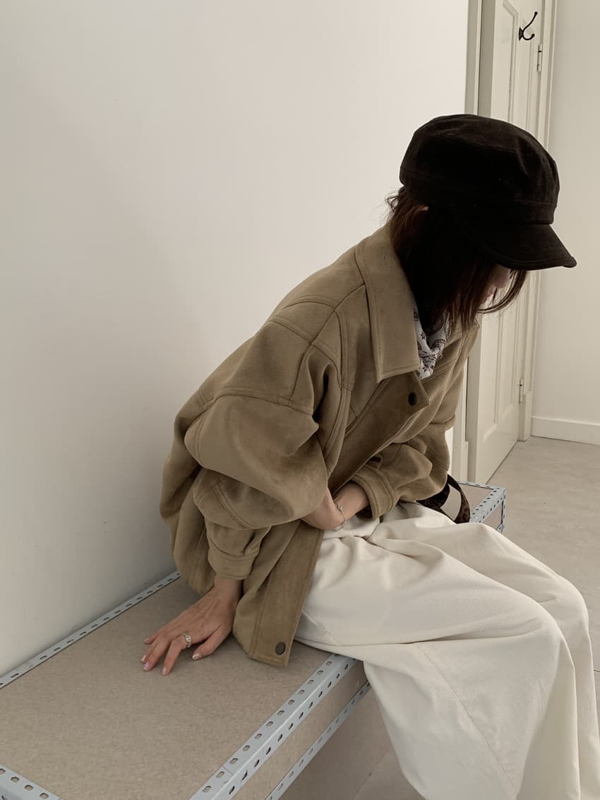 실사 레트로 작은 대중 폴로 칼라 지퍼 사슴 캐시미어 루즈핏 재킷 느긋한 오토바이 서비스 재킷 맨위 상세 이미지 14