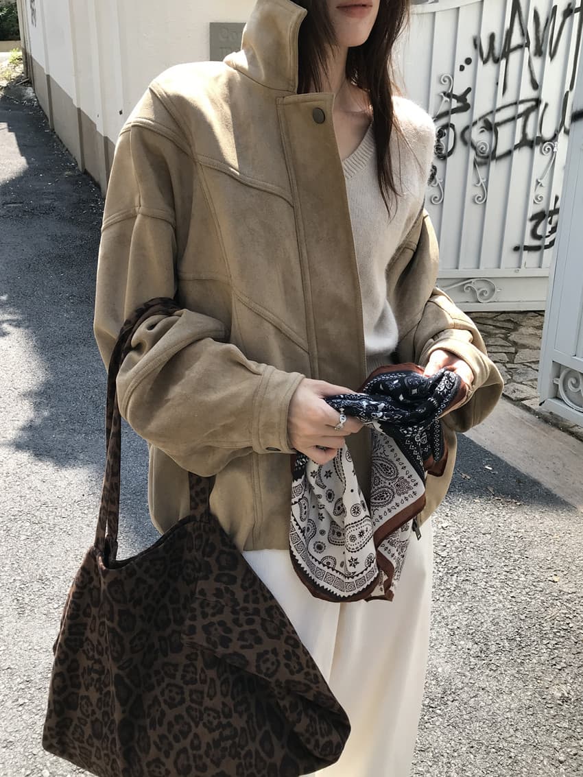실사 레트로 작은 대중 폴로 칼라 지퍼 사슴 캐시미어 루즈핏 재킷 느긋한 오토바이 서비스 재킷 맨위 상세 이미지 50