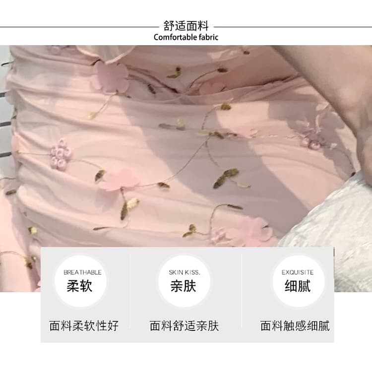 해변가 착용 가져 가라. 거품 소매 망사 패치워크 요정 치마 쉬폰 여성 드레스 여름 휴가 치마 레이스 드레스 어린이 상세 이미지 8