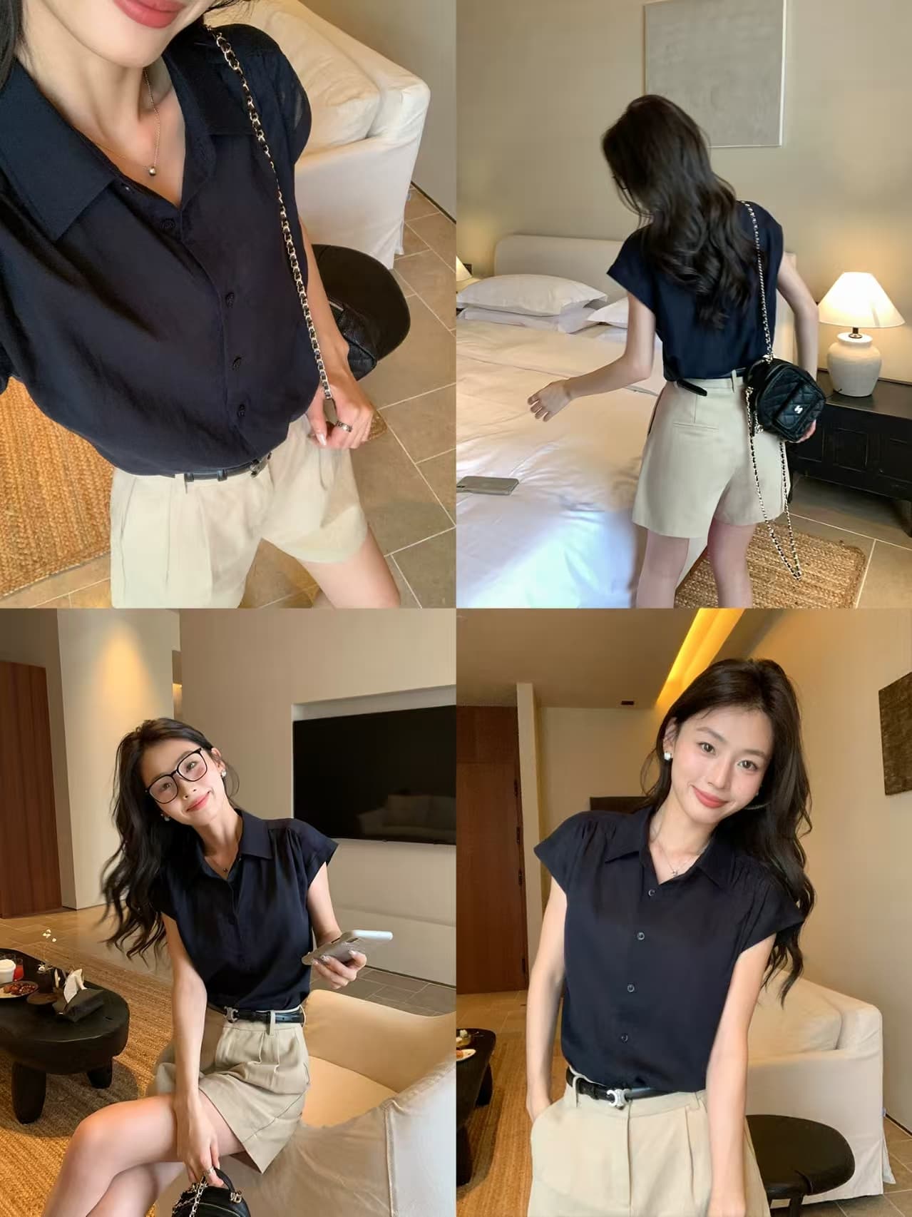 2026 새로운 라이 경기 서울 아마 심지어 소매 여성 셔츠 품격 반팔 셔츠 느슨함 센스 작은 날다 소매 맨위 이미지 2
