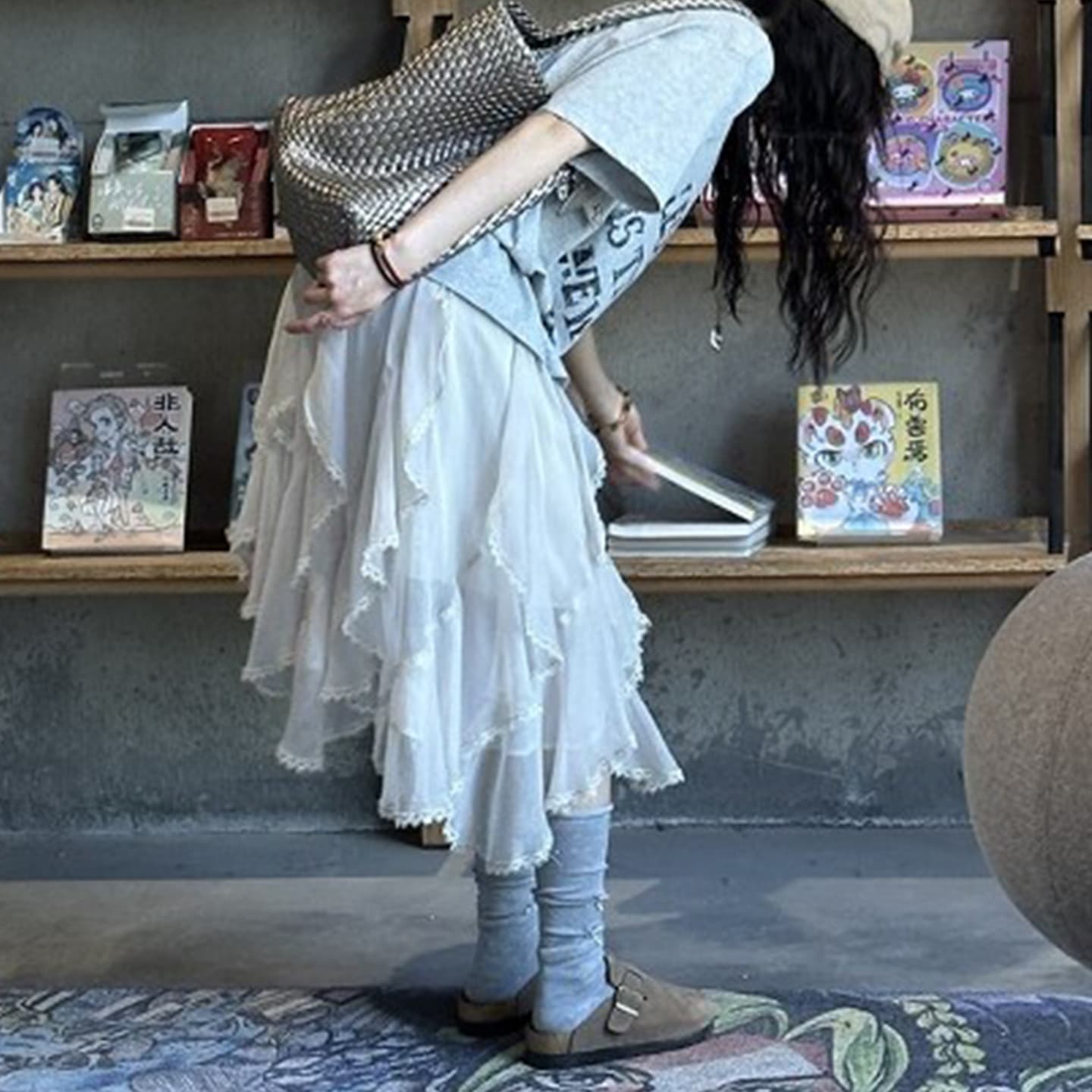 경관 그림 여성 의류 여름 새로운 외국 가스 디자인 캐주얼 패션 다용도 불규칙 반신 스커트 반팔 투피스 세트 이미지 4