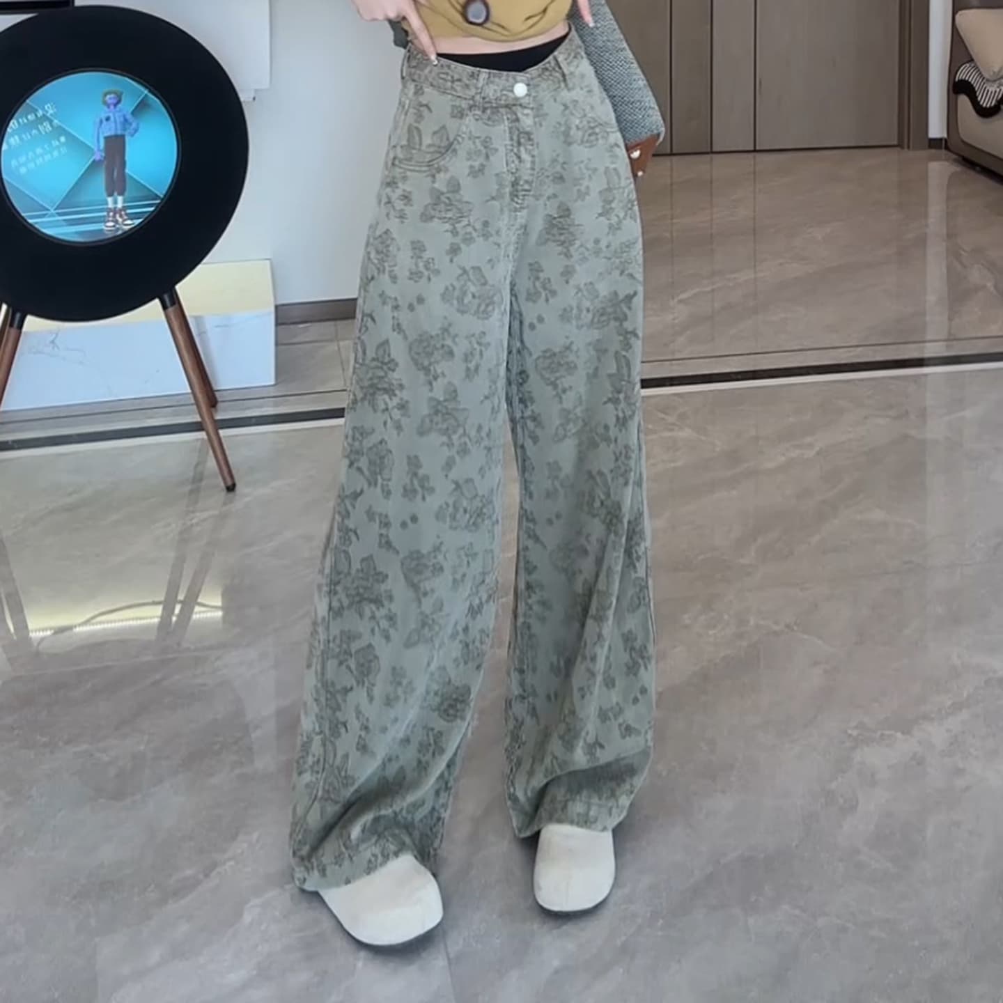 경관 그림 2026 슈퍼 화재 여름 드레스 전체 집합 한 부서 민소매 조끼 맨위 자카드 와이드 레그 팬츠 연령 감소 투피스 세트 이미지 6