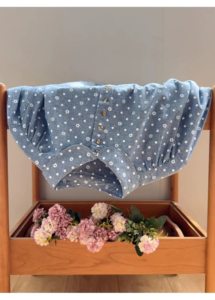 가을 새로운 순면 루즈핏 캐주얼 단추 셔츠 데님 블루 프린트 긴팔 셔츠 다용도 맨위 상세 이미지 9