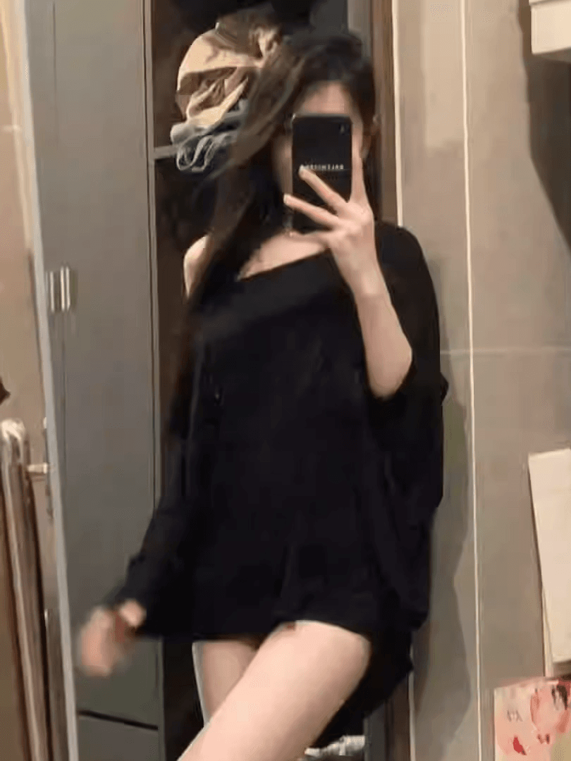 배트윙 소매 망토 모달 부드럽다 도루 가을 센스 루즈핏 작은 맨위 여성 단색 비스듬한 어깨 티셔츠 순수한 욕망 느긋한 바람 상세 이미지 3
