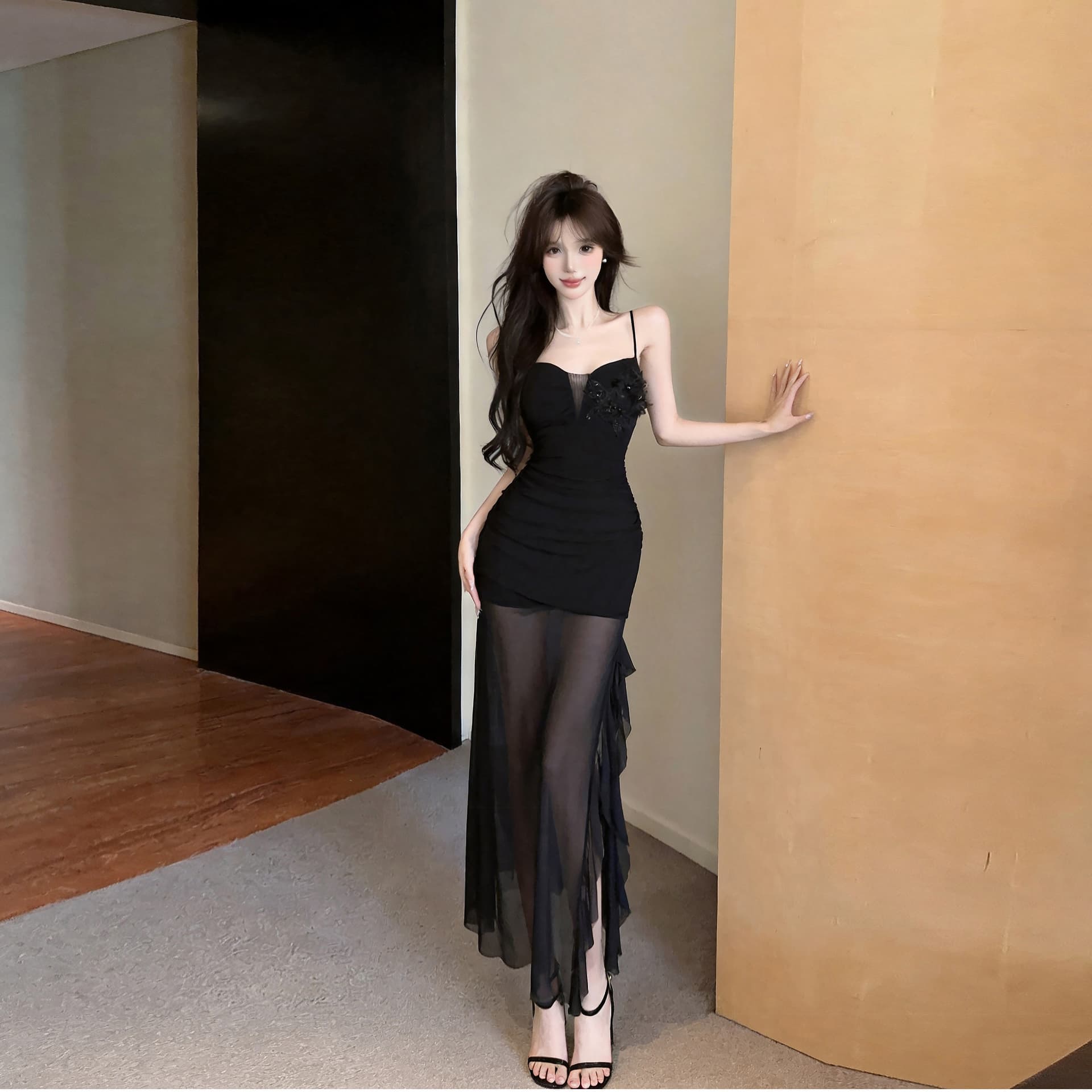 실사 순수한 욕망 섹시함 낮은 가슴 슬립 여성 드레스 새로운 상세 이미지 3