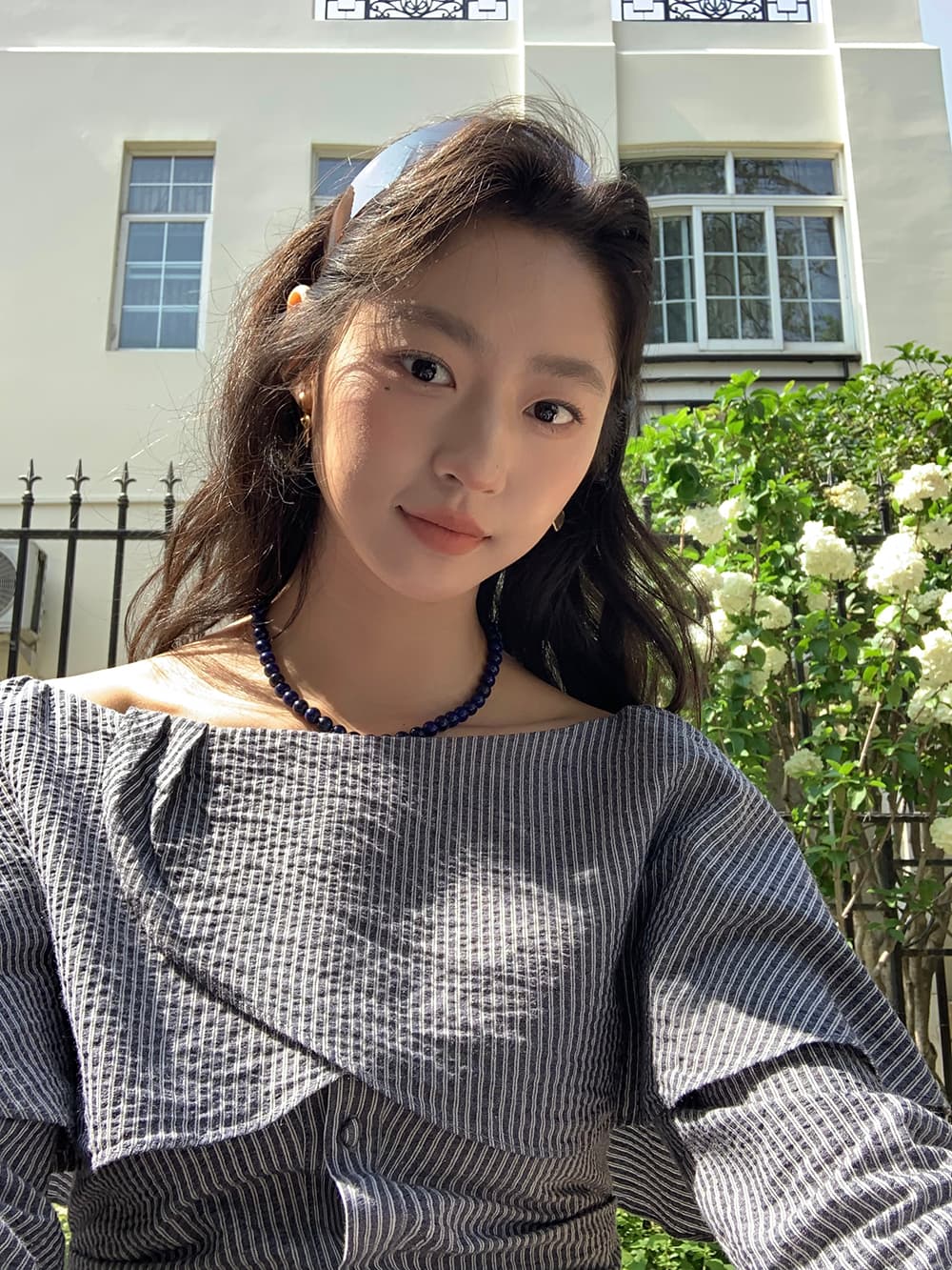 실사 레트로 프랑스식 연꽃 잎 오프숄더 스트라이프 허리 수축 품격 오픈 가디건 긴팔 셔츠 상세 이미지 67