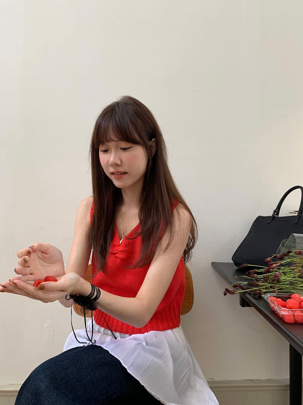 실사 레트로 법률 시스템 V넥 작은 디자인 스택 착용 슬립 상세 이미지 16