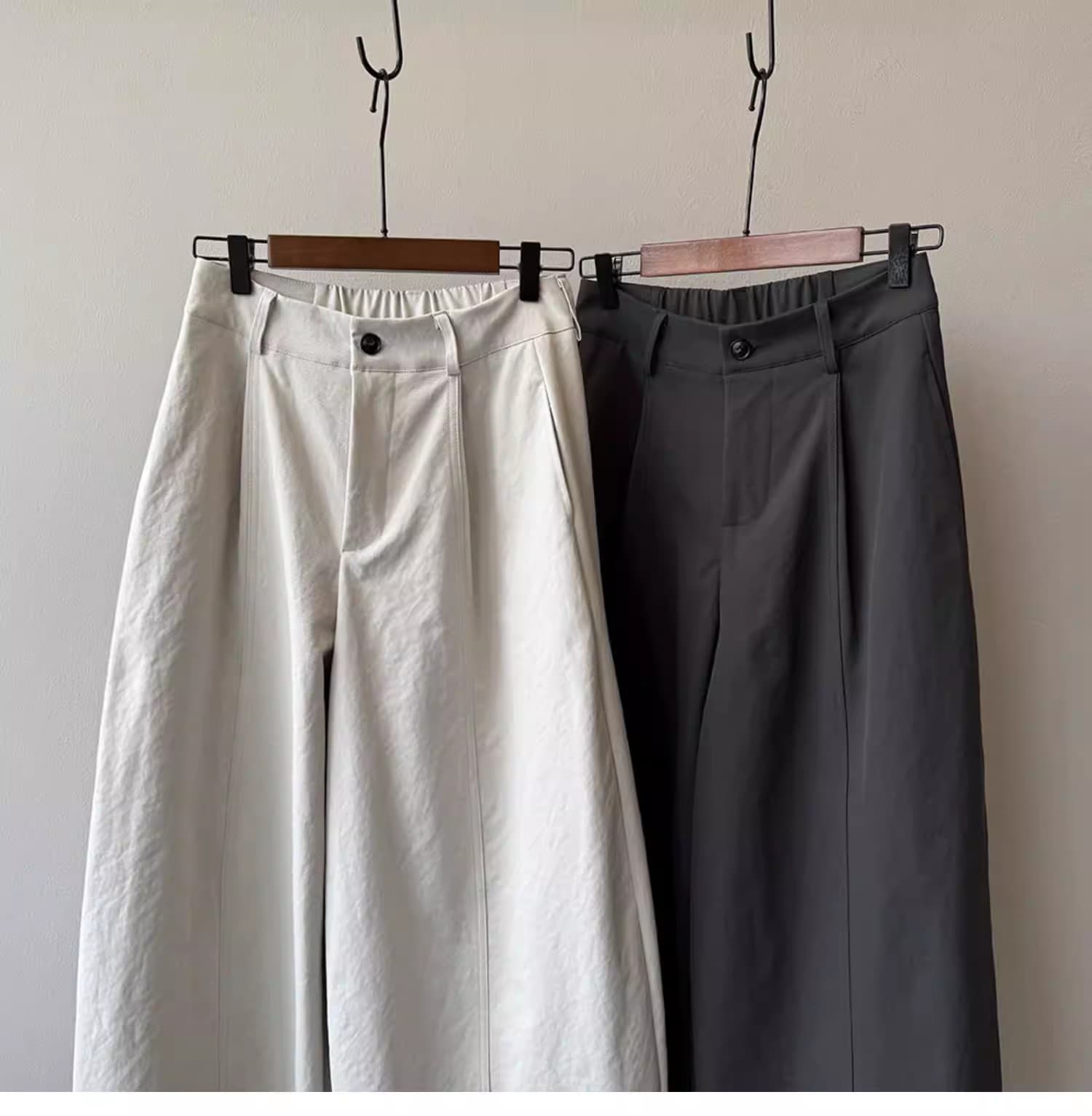 가을 의상 새로운 한 부서 미니멀리즘 모통이 칼 바지 여성 루즈핏 캐주얼 바지 느슨함 센스 와이드 레그 팬츠 프로필 모양 가스 상세 이미지 18