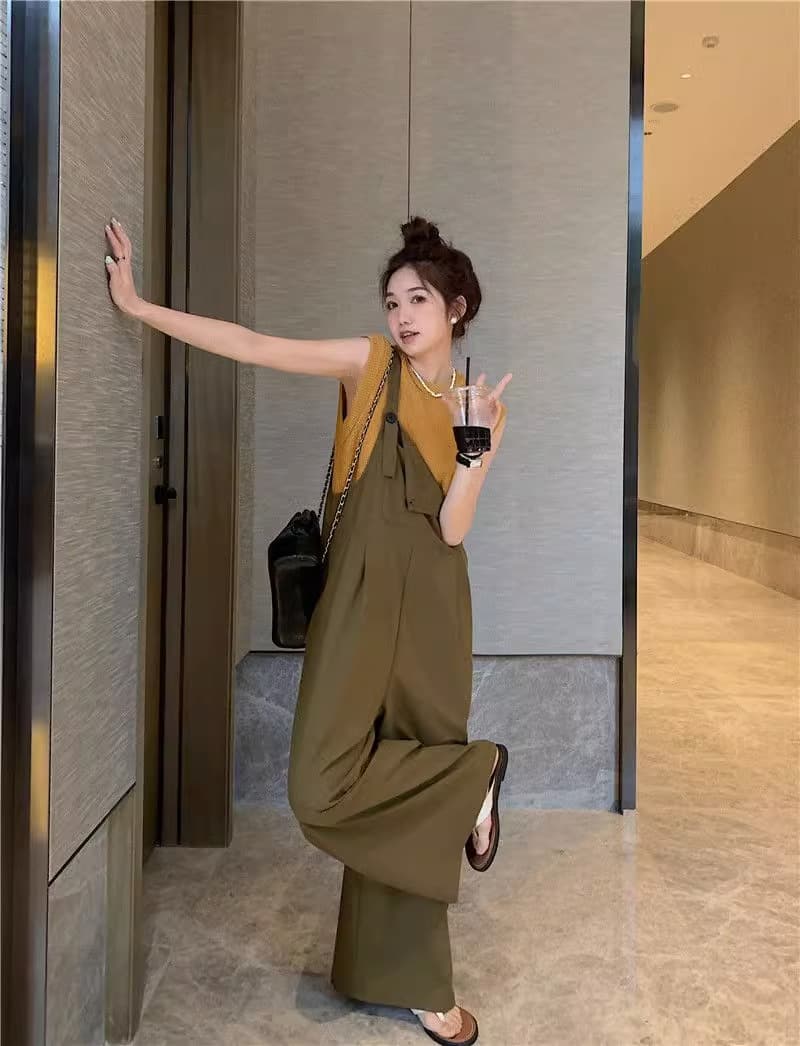 여름 드레스 빅 사이즈 여성 의류 동대문 슬림해 보이는 연령 감소 다용도 달콤함 품격 멜빵 바지 m-5xl200 근 상세 이미지 3