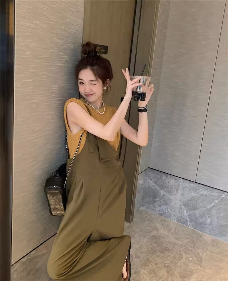 여름 드레스 빅 사이즈 여성 의류 동대문 슬림해 보이는 연령 감소 다용도 달콤함 품격 멜빵 바지 m-5xl200 근 상세 이미지 6