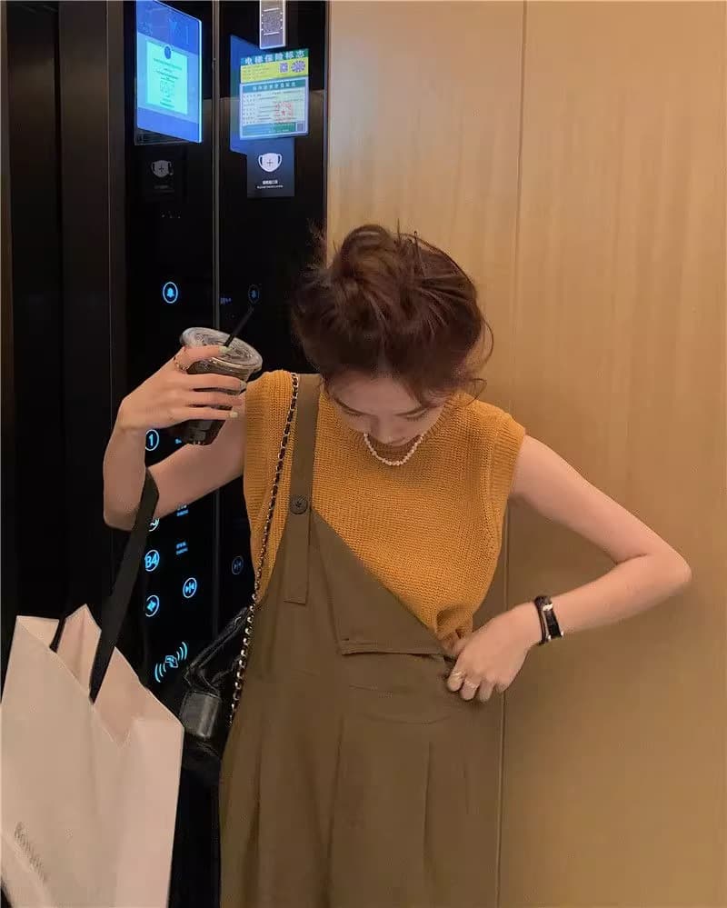 여름 드레스 빅 사이즈 여성 의류 동대문 슬림해 보이는 연령 감소 다용도 달콤함 품격 멜빵 바지 m-5xl200 근 상세 이미지 8