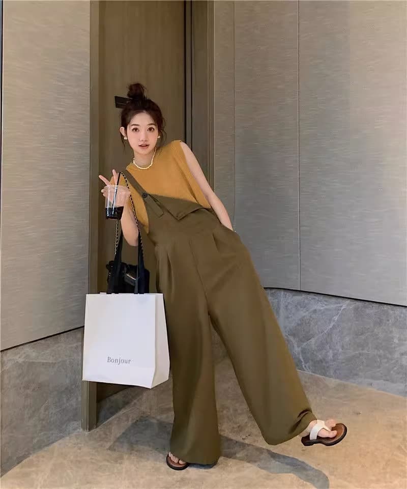 여름 드레스 빅 사이즈 여성 의류 동대문 슬림해 보이는 연령 감소 다용도 달콤함 품격 멜빵 바지 m-5xl200 근 상세 이미지 11