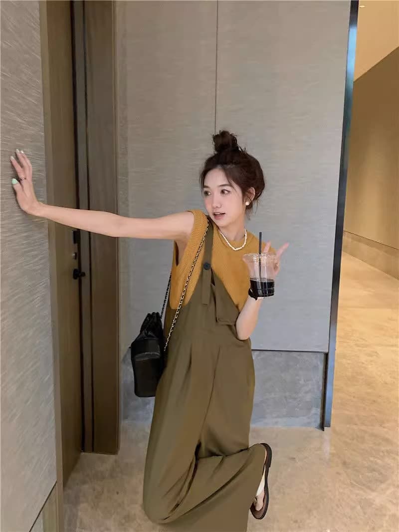 여름 드레스 빅 사이즈 여성 의류 동대문 슬림해 보이는 연령 감소 다용도 달콤함 품격 멜빵 바지 m-5xl200 근 상세 이미지 14