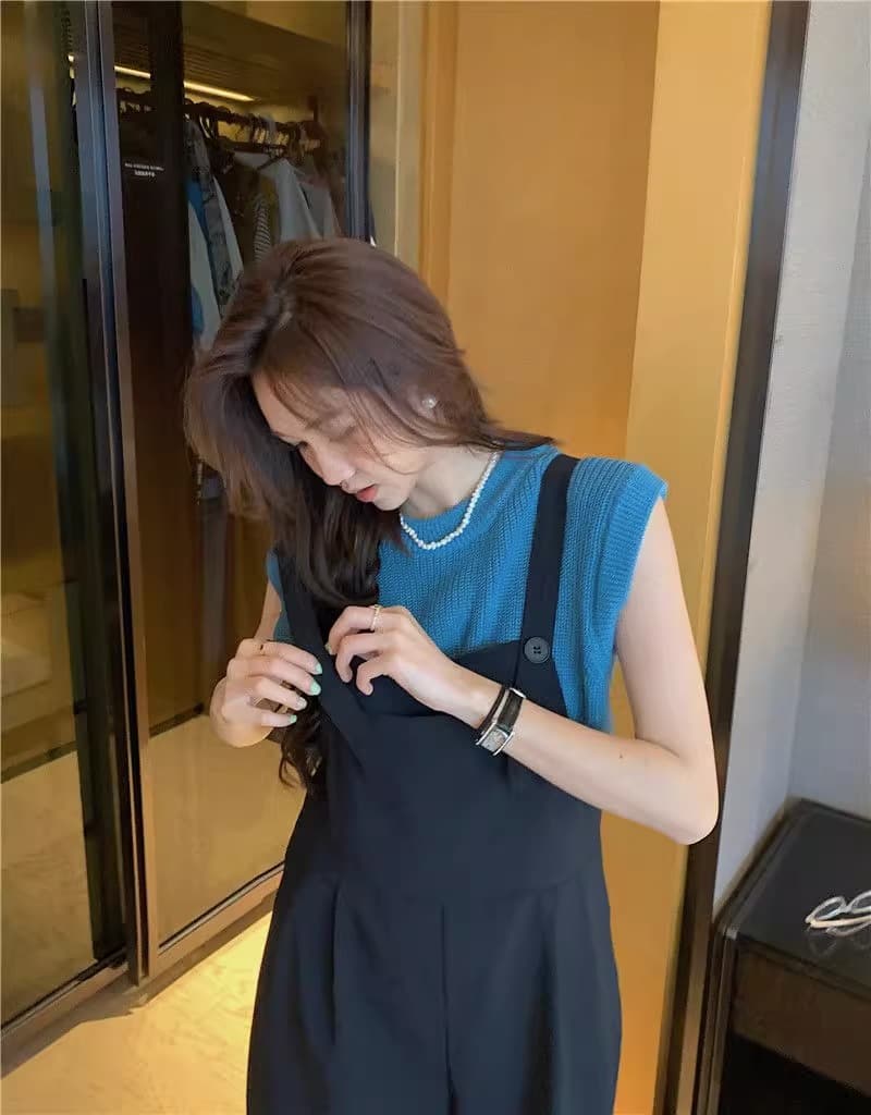 여름 드레스 빅 사이즈 여성 의류 동대문 슬림해 보이는 연령 감소 다용도 달콤함 품격 멜빵 바지 m-5xl200 근 상세 이미지 21
