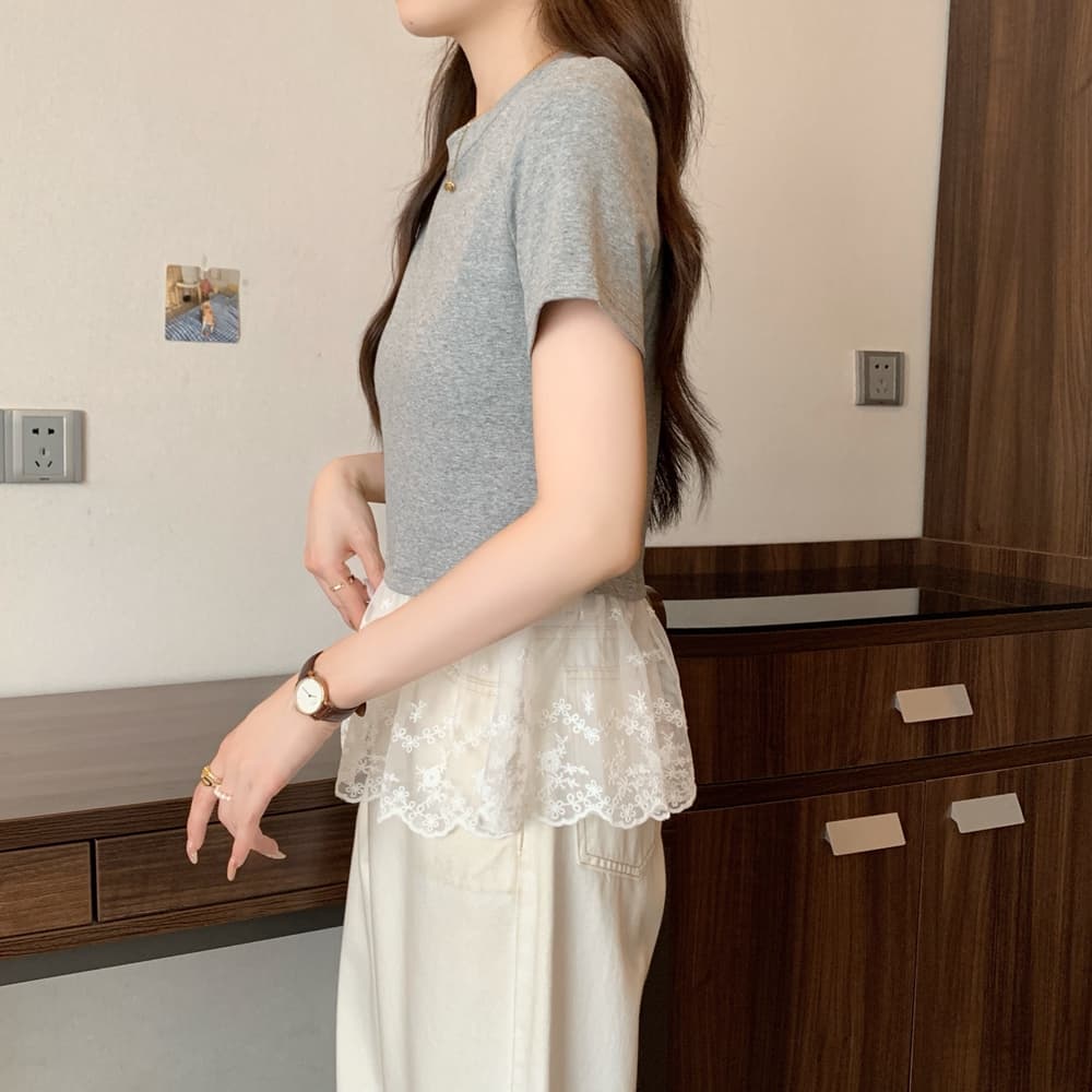 실사 여름 드레스 빅 사이즈 발레 바람 레이스 조각 반팔 티셔츠 지방 mm 만나는 맨위 m 4xl 200 kg 상세 이미지 6