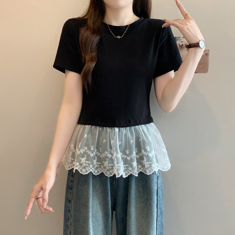 실사 여름 드레스 빅 사이즈 발레 바람 레이스 조각 반팔 티셔츠 지방 mm 만나는 맨위 m 4xl 200 kg 상세 이미지 20