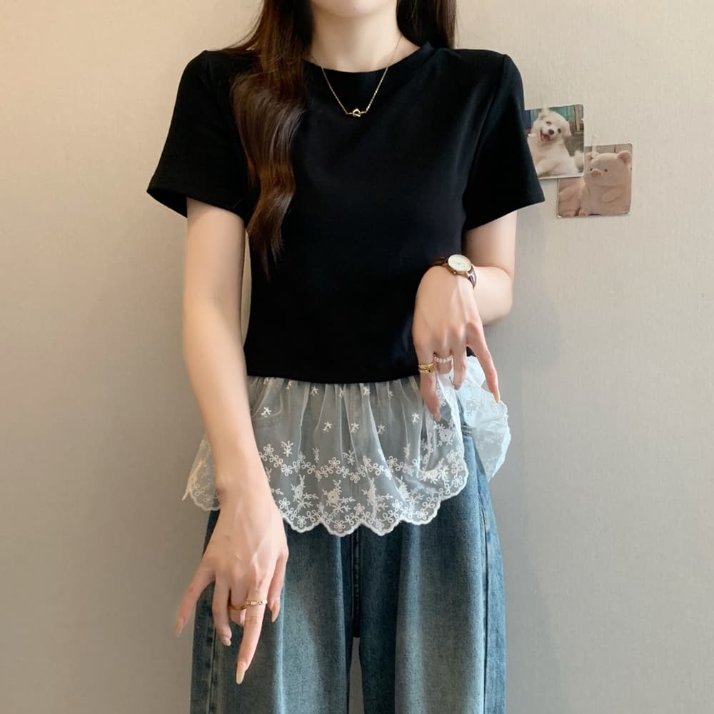 실사 여름 드레스 빅 사이즈 발레 바람 레이스 조각 반팔 티셔츠 지방 mm 만나는 맨위 m 4xl 200 kg 상세 이미지 21