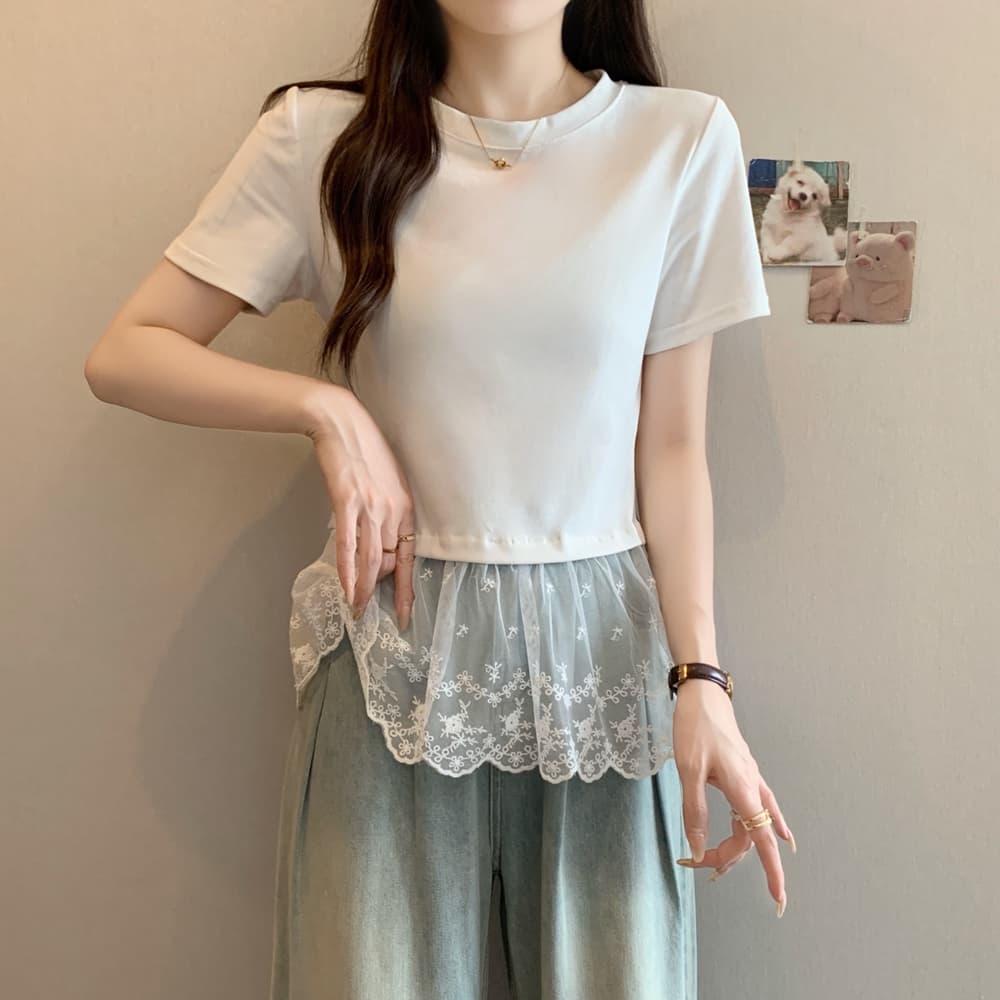 실사 여름 드레스 빅 사이즈 발레 바람 레이스 조각 반팔 티셔츠 지방 mm 만나는 맨위 m 4xl 200 kg 상세 이미지 34