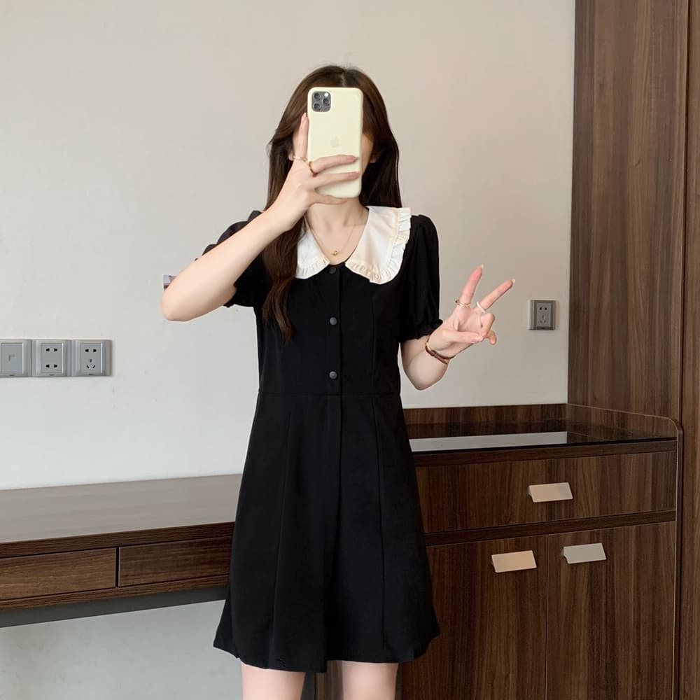 실사 여름 드레스 레트로 몸매 가꾸기 슬림해 보이는 외국 가스 다용도 빅 사이즈 여성 의류 V넥 반팔 드레스 m-4xl200 근 이미지 4