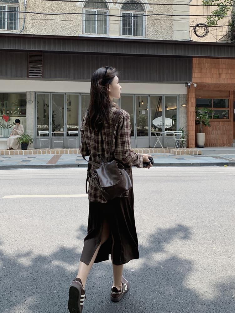 실사 여름 드레스 새로운 빅 사이즈 여성 의류 한국어 조끼 원피스 체크무늬 셔츠 세트 m-4xl200 근 상세 이미지 11