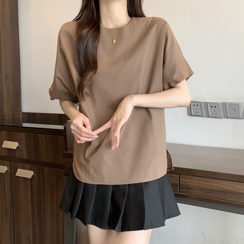 실사 여름 드레스 새로운 빅 사이즈 여성 의류 아마 셔츠 패션 셔츠 면 린넨 루즈핏 캐주얼 빅 사이즈 반소매 맨위 상세 이미지 17