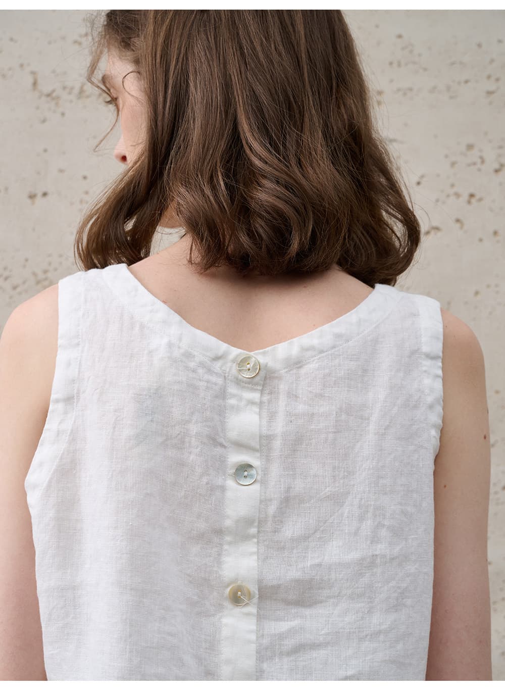 여름 드레스 새로운 면 린넨 민소매 흑인과 백인 색상 차가운 센스 순면 조끼 휴가 조끼 양성 및 음성 둘 착용 맨위 상세 이미지 18