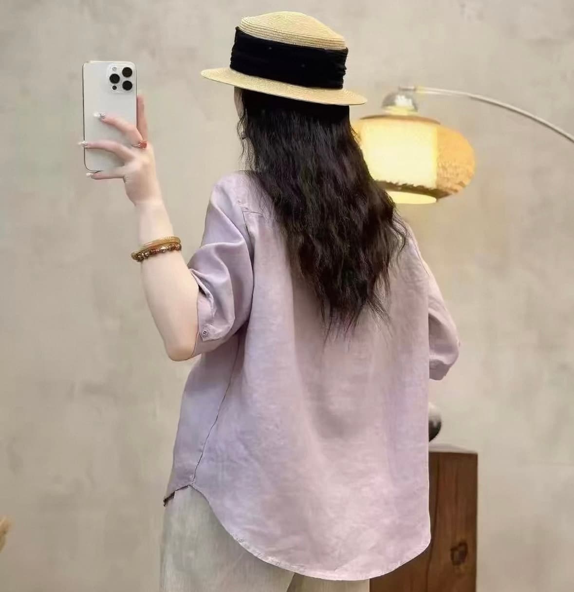 여름 드레스 새로운 면 린넨 반팔 인터넷 에디션 셔츠 싱글 줄 버튼 슬림해 보이는 품격 작은 셔츠 루즈핏 다용도 오픈 가디건 상세 이미지 14