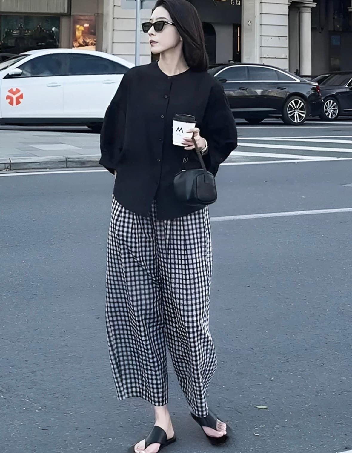 여름 드레스 새로운 빅 사이즈 여성 의류 한국 스타일 빛 럭셔리 미니멀리즘 품격 망사 중간 소매 면 린넨 얇고 가벼운 ~을 통해 섹션 셔츠 상세 이미지 9