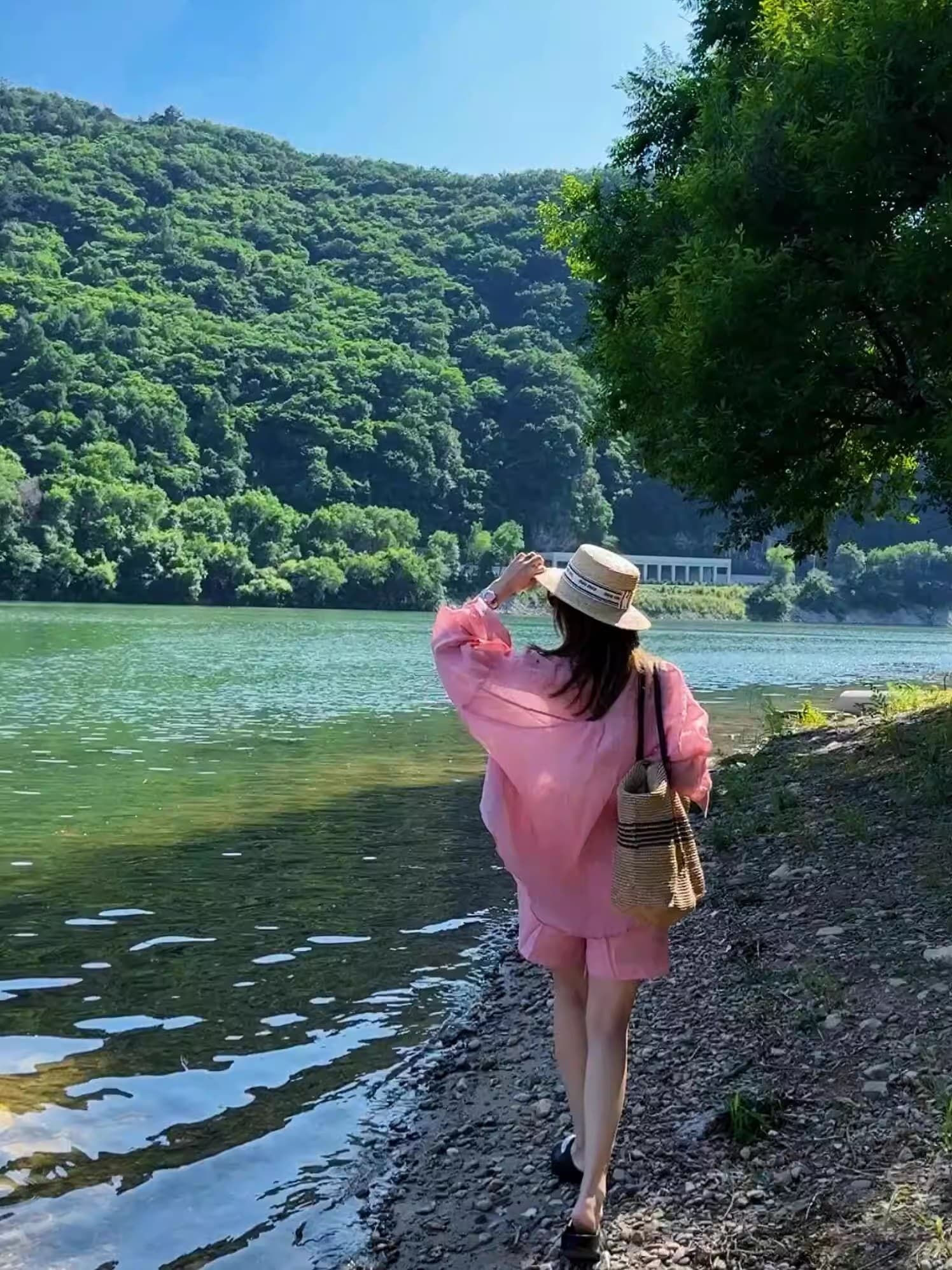 여름 드레스 프랑스식 휴가 바람 아마 셔츠 세트 오래된 돈 느슨함 느긋한 루즈핏 자외선 차단 의류 반바지 투피스 세트 상세 이미지 5