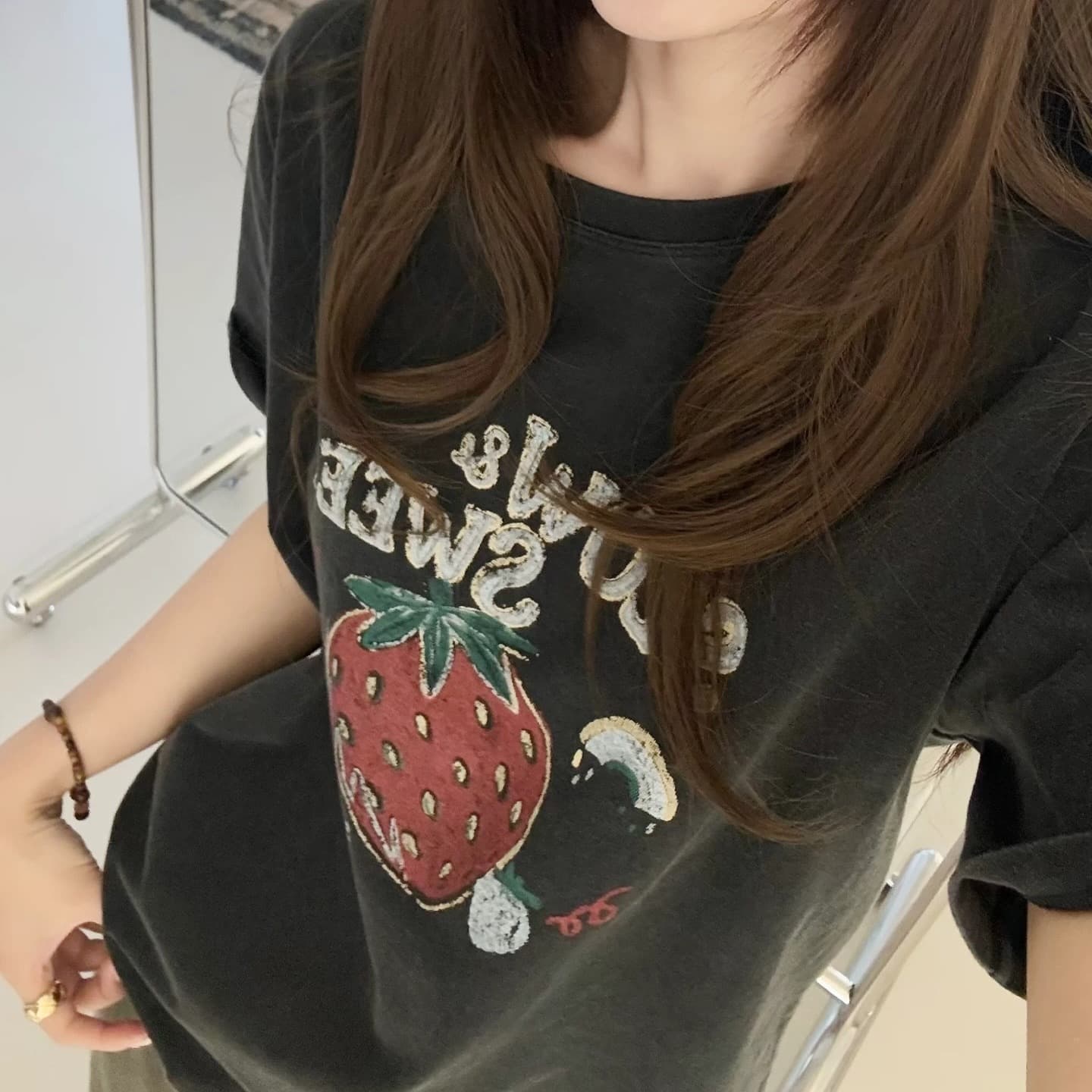 여름 새로운 순면 반팔 티셔츠 여성 한국 스타일 새로운 학원 스타일 루즈핏 맨위