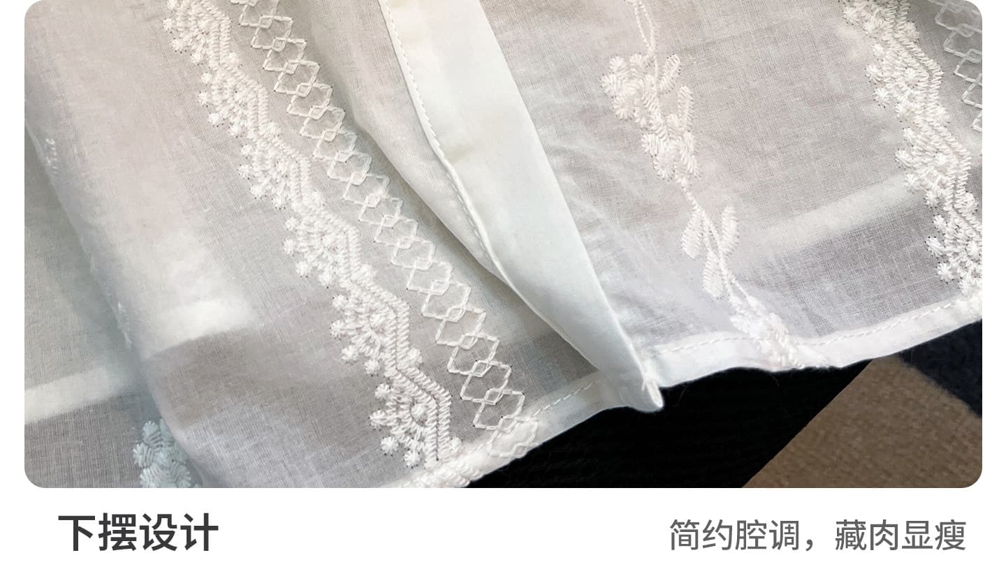 여름 드레스 새로운 빅 사이즈 체크무늬 프릴 반팔 맨위 여성 달콤함 연령 감소 디자인 센스 작은 셔츠 상세 이미지 9