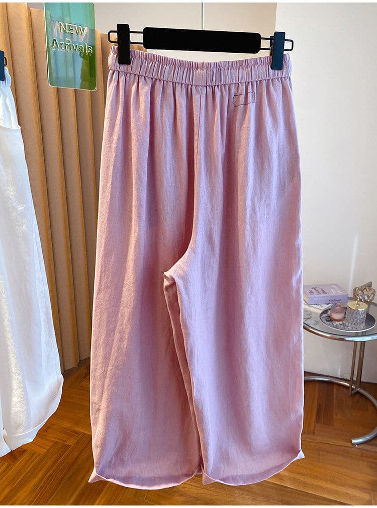 한 부서 느긋한 바람 와이드 레그 팬츠 여름 얇은 스타일 고급 센스 루즈핏 다용도 허리밴드 캐주얼 풍선 바지 상세 이미지 31