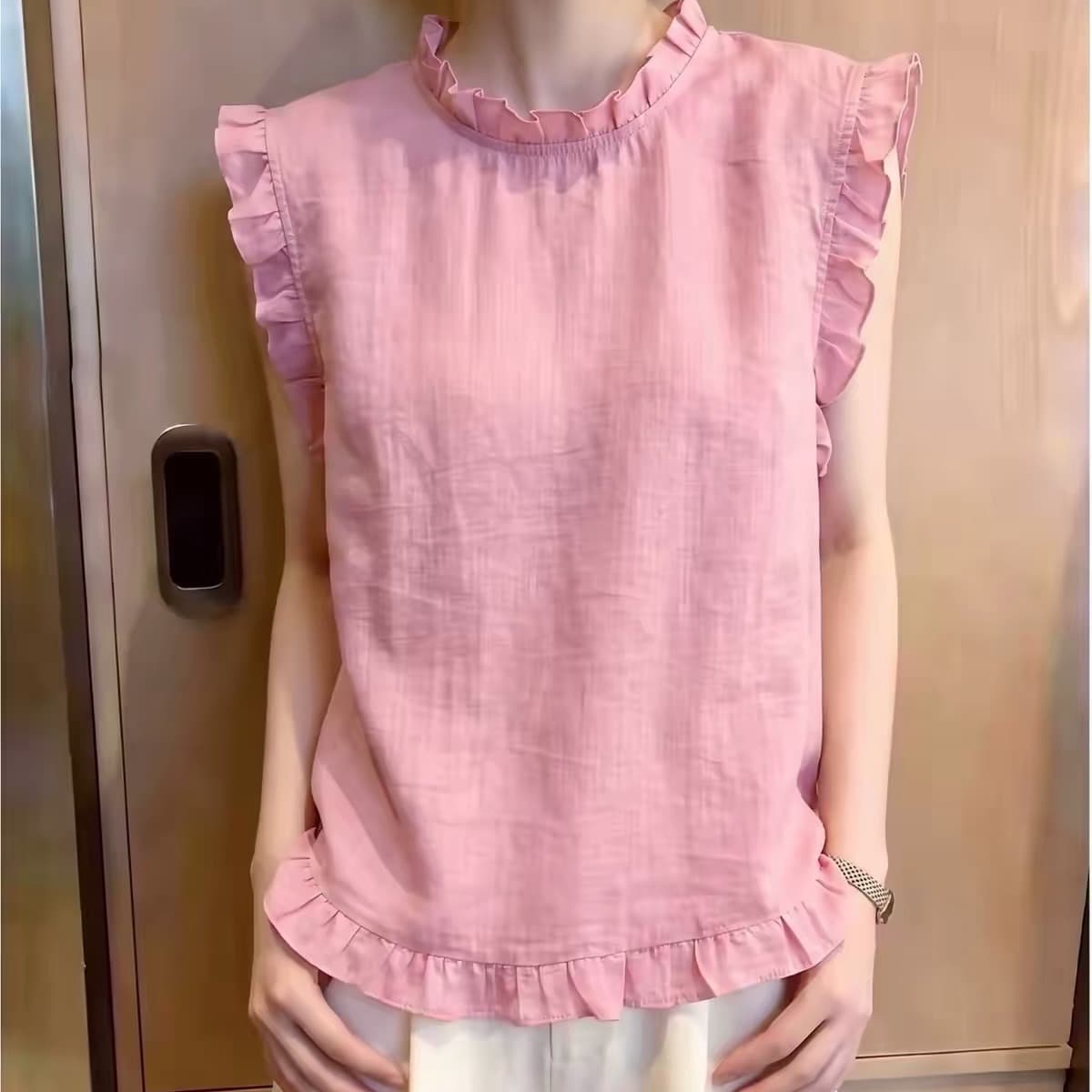 여름 새로운 레트로 꽃무늬 V넥 라미 여성 셔츠 유럽 역 유럽 상품 여성 의류 한 마디 인형 작은 셔츠 트렌디 이미지 5