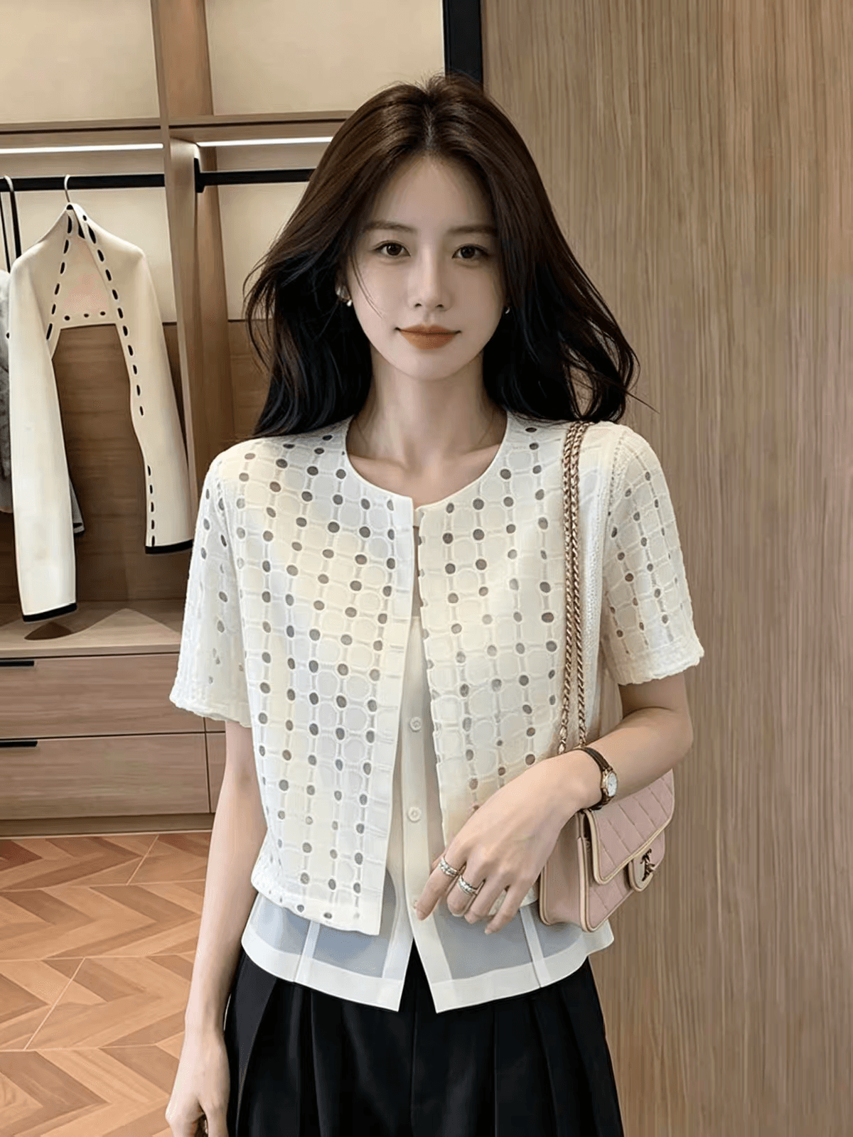 여름 새로운 캐주얼 오픈 가디건 여성 코트 태양 보호 셔츠 디자인 센스 스택 착용 페이크 레이어드 ins 스타일 맨위 상세 이미지 8