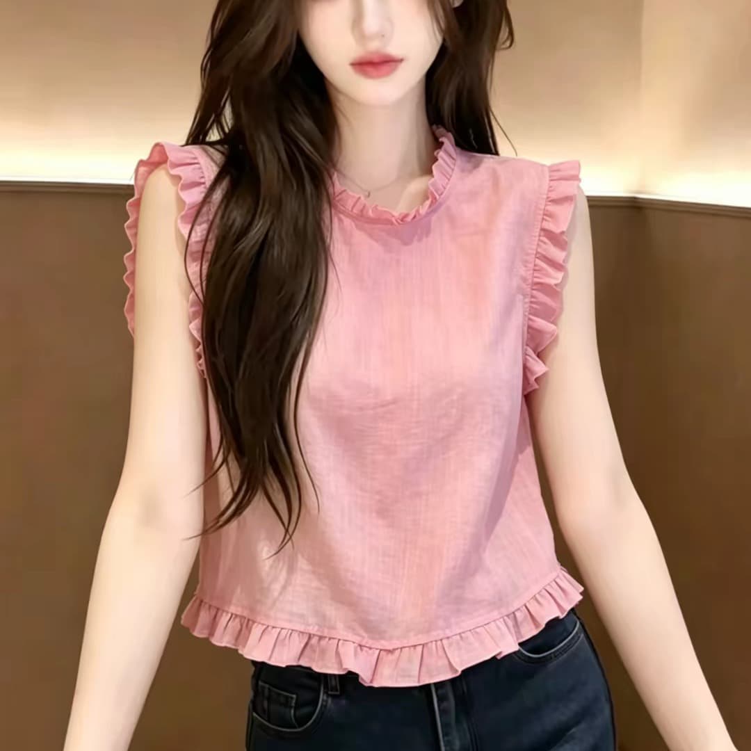 여름 새로운 레트로 꽃무늬 V넥 라미 여성 셔츠 유럽 역 유럽 상품 여성 의류 한 마디 인형 작은 셔츠 트렌디 이미지 5