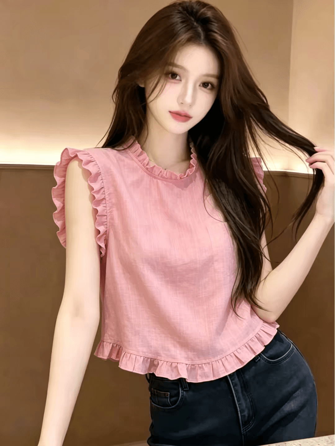 여름 새로운 레트로 꽃무늬 V넥 라미 여성 셔츠 유럽 역 유럽 상품 여성 의류 한 마디 인형 작은 셔츠 트렌디 상세 이미지 5