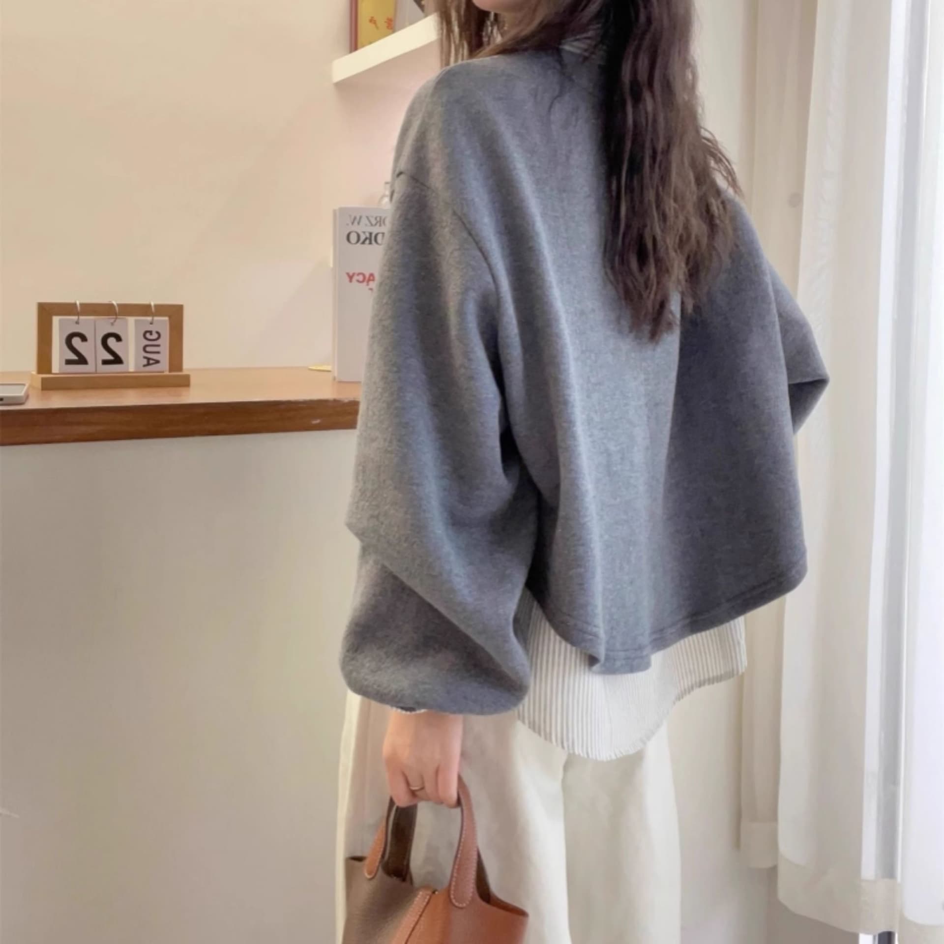 가을 의상 새로운 후드티 페이크 레이어드 후드티 여성 chic 착용 가져 가라. 빅 사이즈 지방 mm 슬림해 보이는 긍정적 인 어깨 의류 상세 이미지 4