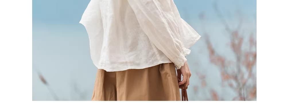 가을 의상 새로운 화이트 셔츠 긴팔 여성 의류 루즈핏 프릴 맨위 Chic 프랑스식 셔츠 상세 이미지 7