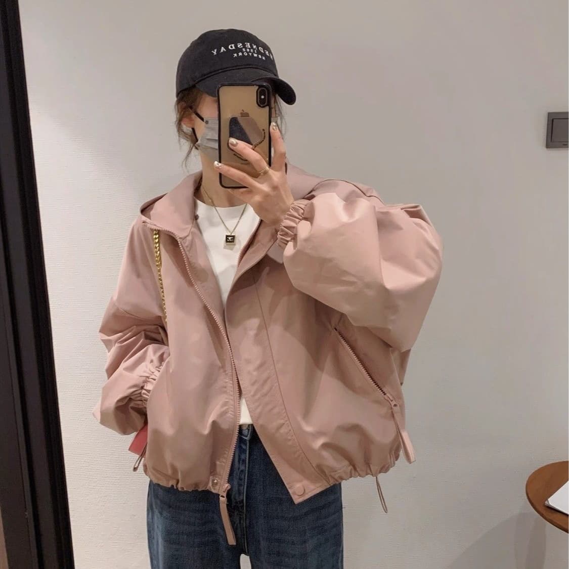 가을 겨울 의류 새로운 패션 워크웨어 자켓 루즈핏 쇼트 스타일 재킷 맨위 작은 키 후드 여성 코트