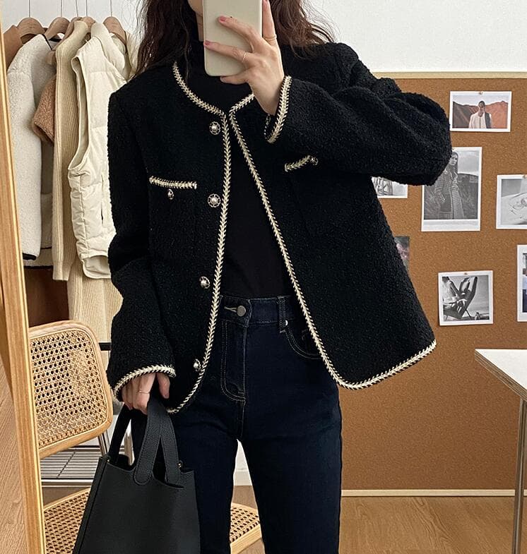 겨울 의류 새로운 한국 스타일 빅 사이즈 여성 의류 솜을 넣은 두꺼운 작은 샤넬 스타일 고급 센스 작은 키 프랑스식 명문 여성 재킷 이미지 4