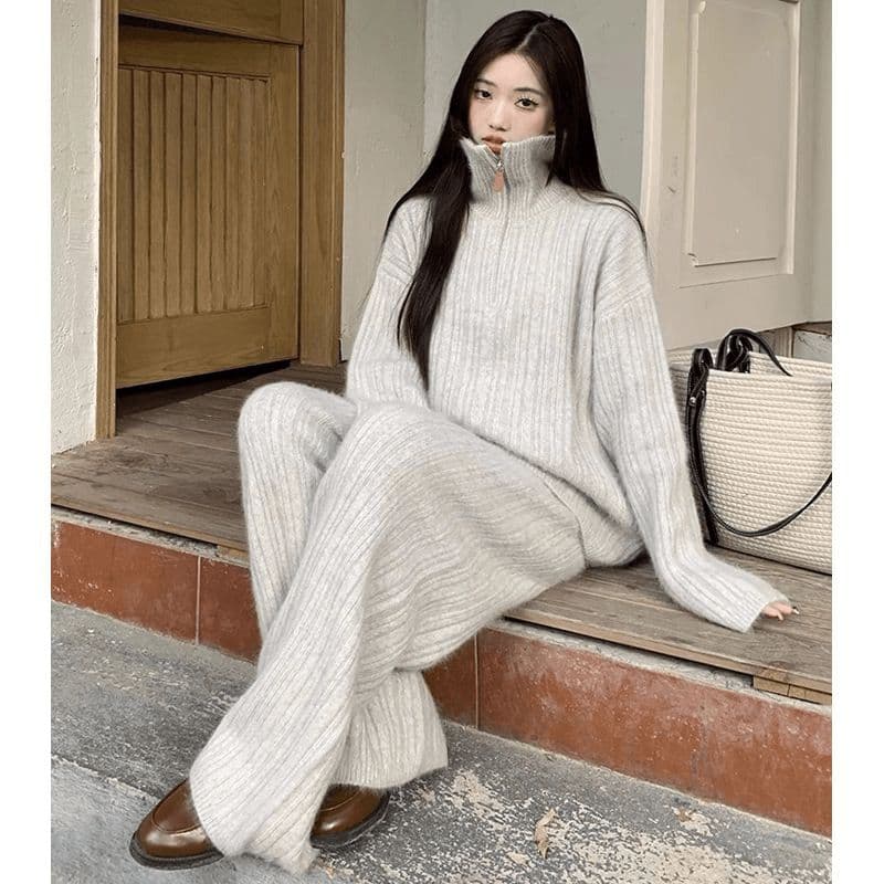 지금 2026 임산부 가을 겨울 신제품 한국 스타일 패션 맨위 조정 복부 지지 바지 연령 감소 품격 슬림해 보이는 세트 이미지 5