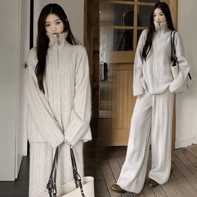 지금 2026 임산부 가을 겨울 신제품 한국 스타일 패션 맨위 조정 복부 지지 바지 연령 감소 품격 슬림해 보이는 세트 이미지 4
