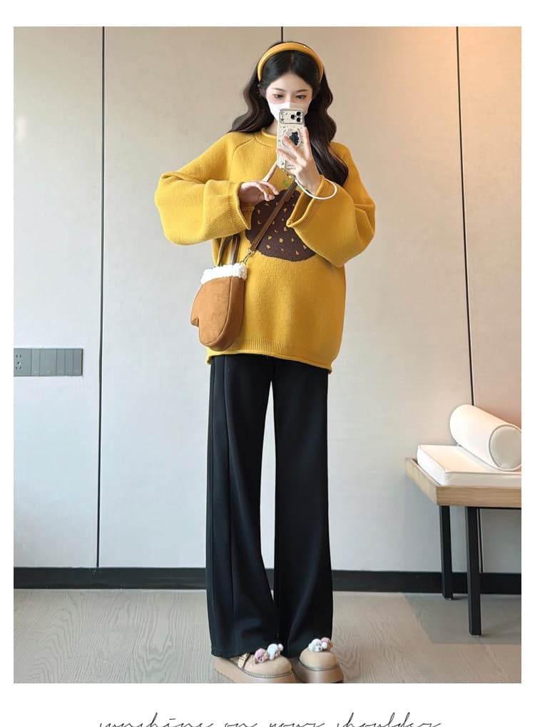 실사 새로운 출산 착용 2026 가을 겨울 두꺼운 외출용 자카드 풀오버 루즈핏 캐주얼 다용도 맨위 상세 이미지 18